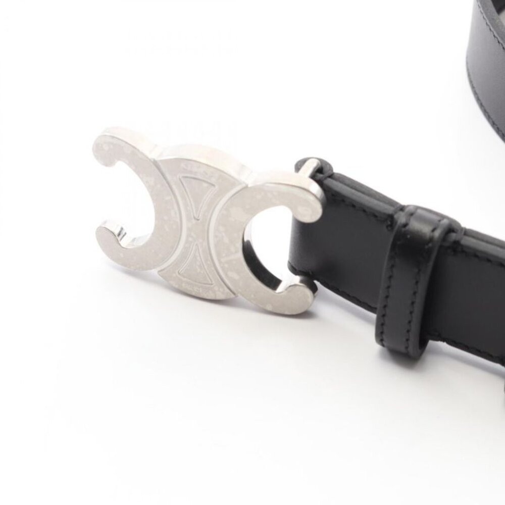 ★SOLD★ Celine Belt Triomphe Black Leather - Picture 2 of 4